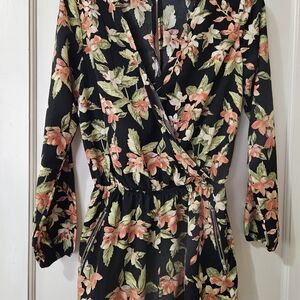 Floral Long Sleeve Romper